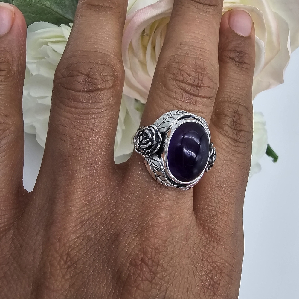 🥰 AUSTIN ROSE STERLING SILVER RING - Picture 7 of 7
